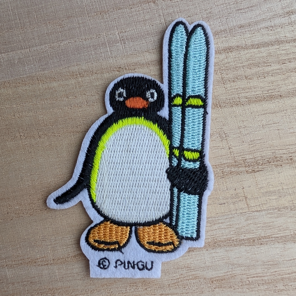 Pingu With Skis Embroidery Patch